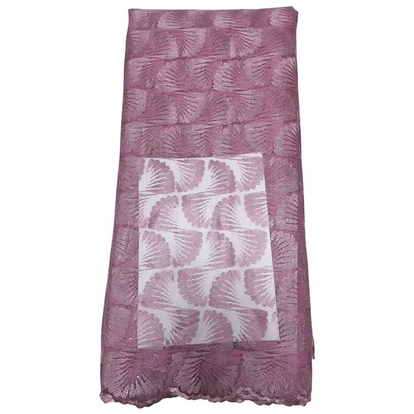 purple Последняя нигерийская кружевная ткань Высокое качество Кружева Французский тюль кружева бисером кружевная ткань Африканская кружевная ткань для свадебного платья - Цвет: purple