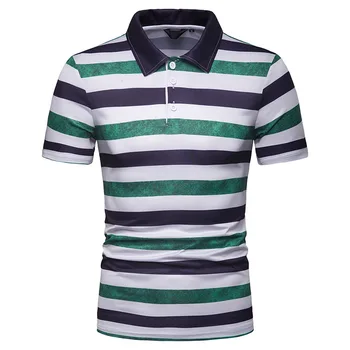 

Chinese Style Striped 2019 Brand Fashion Polo Shirts Short Sleeve Men Summer Cotton Breathable Tops Tee ASIAN SIZE M-5XL