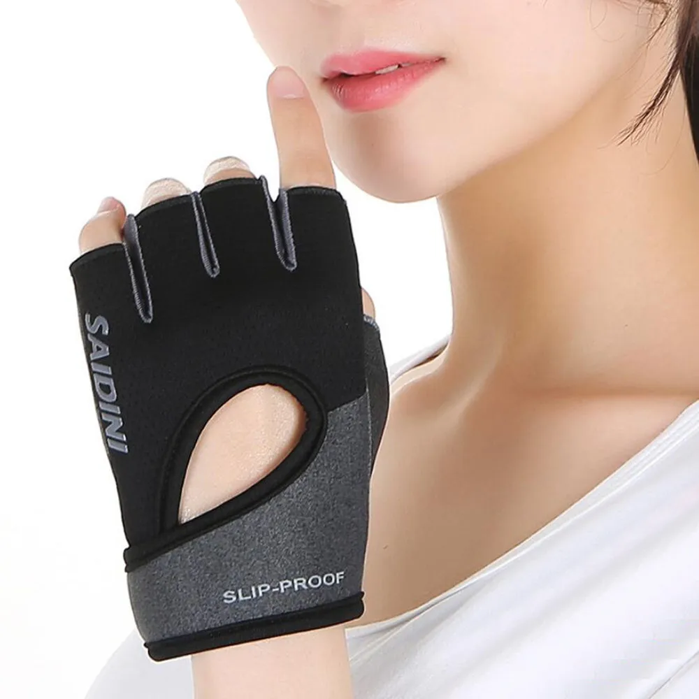

Women's Yoga Fitness Fingerless gloves Weight Lifting Training Sports Bicycle protection hollow out Breathable Gloves guantes