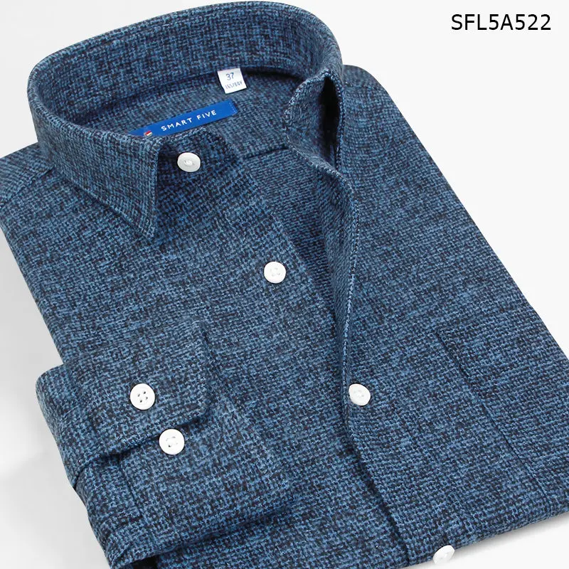 Smart Five, мужская рубашка, высокое качество, модная, хлопок, Camisa Masculina, длинный рукав, импортные рубашки, мужские, тонкие, деловые, мужские рубашки - Цвет: SFL5A522 dark blue