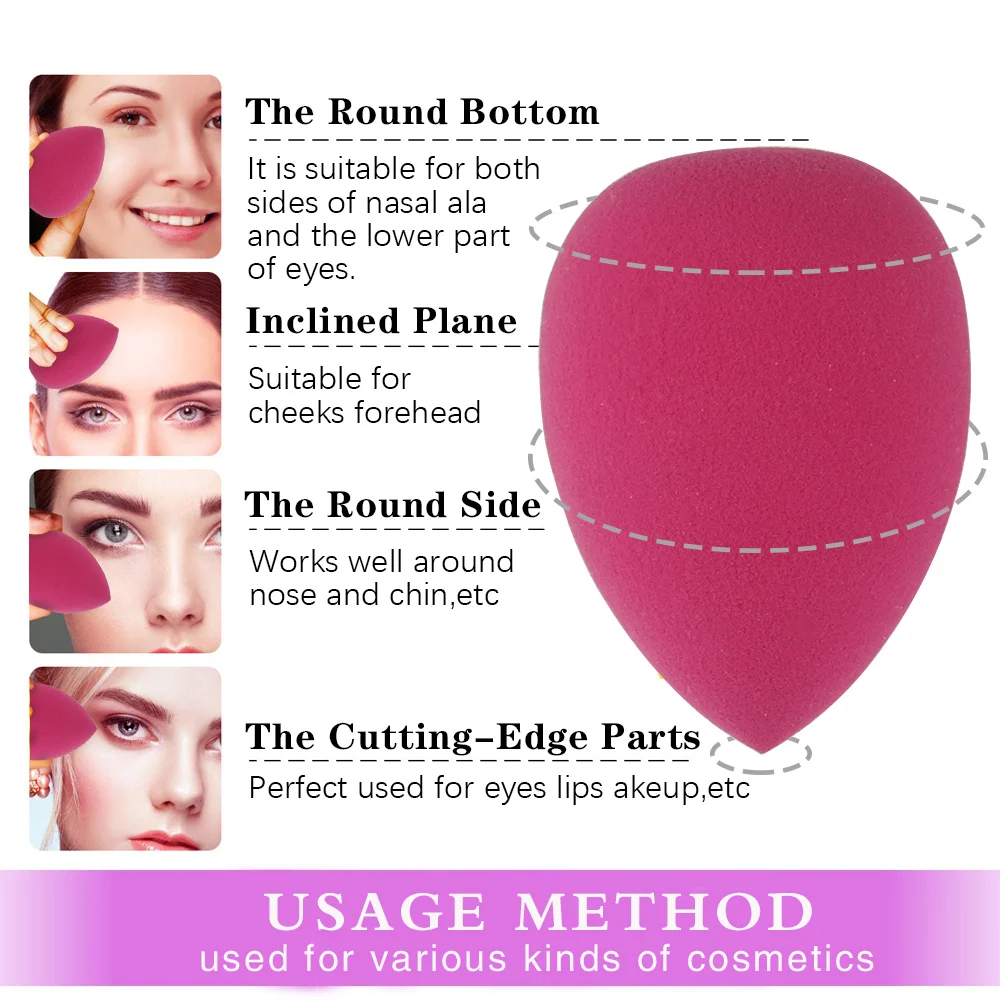 10/20/50Pcs Cosmetic Puff Women's Foundation Makeup Sponge Beauty Face Cosmetics Blending Sponge Water Drop Shape Makeup Puffs 3