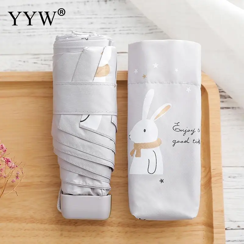 gray Складной зонтик женские зонты Paraguas Rain Sun Anti-Uv зонтик винил& Pongee Ambrella унисекс розовый Guarda Chuva - Цвет: gray