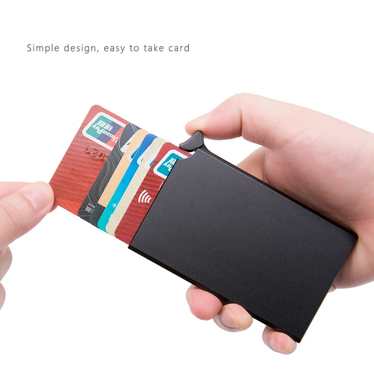Bycobecy бумажник для смарт-карт тонкий чехол для ID карты RFID Противоугонный унисекс автоматически твердый металлический тонкий держатель для банковской кредитной карты