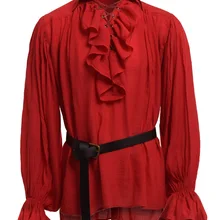 MJARTORIA для взрослых мужчин средневековая туника топ Ренессанс Жених пират Larp костюм рубашка с длинным рукавом Косплей Топ