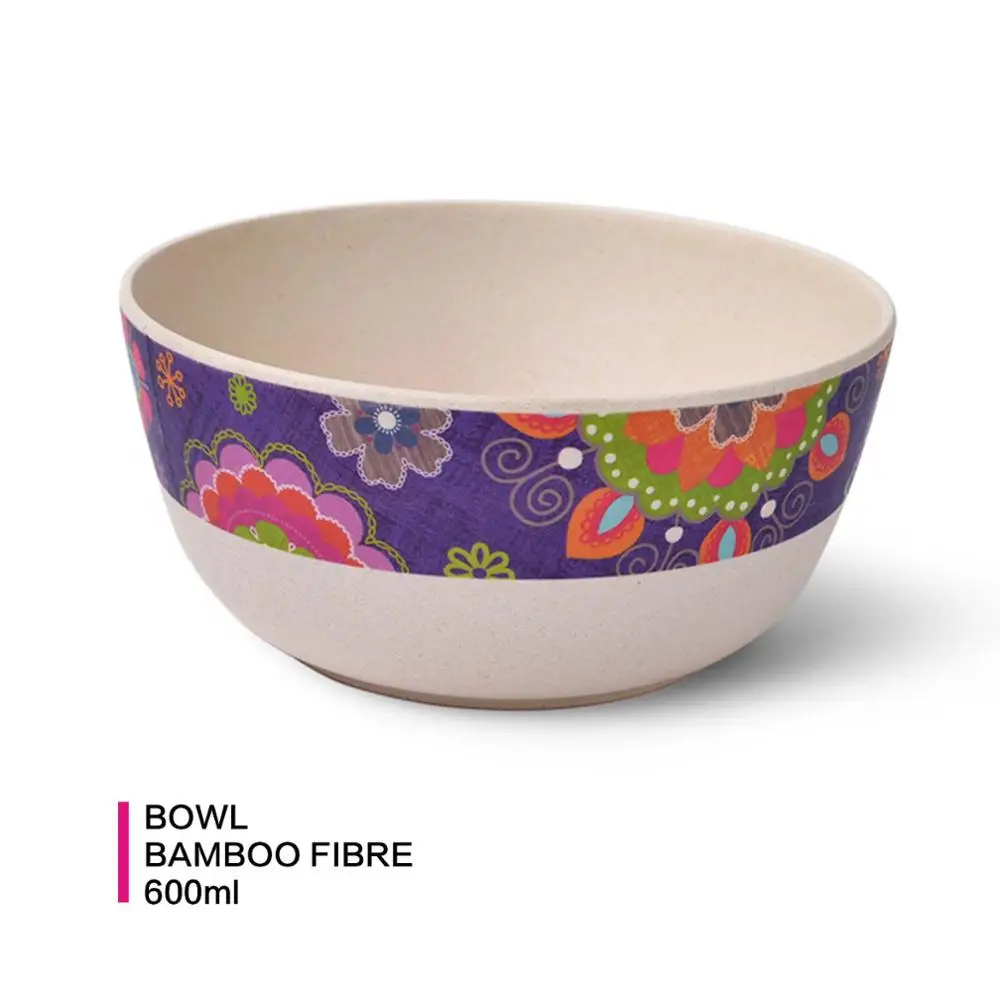 600ml bowl Тарелка из бамбукового волокна, обеденная тарелка, поднос для еды, салатник, посуда, набор посуды - Цвет: 600ml bowl