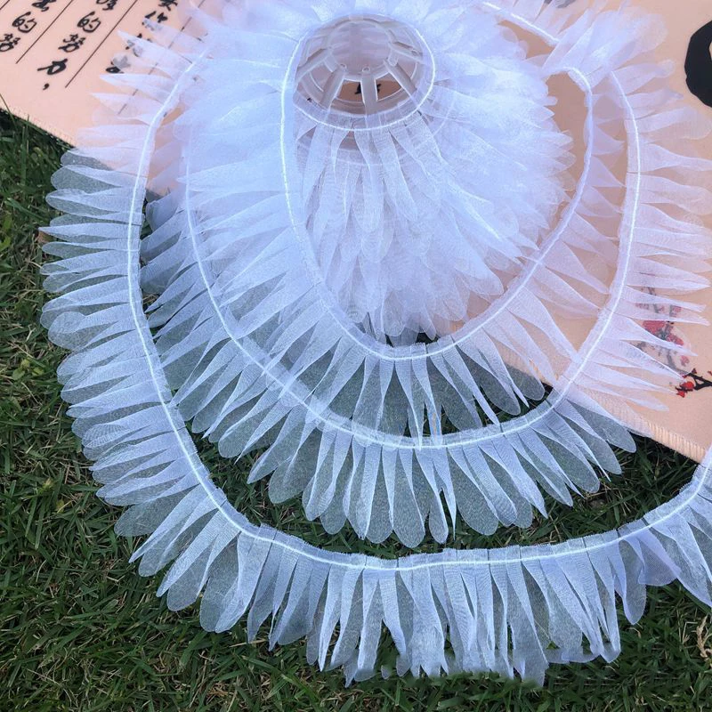 5 meters Gauze Wrinkle Lace Trim Organza Ribbon Diy Clothing Curtains Sewing Decoration Materials