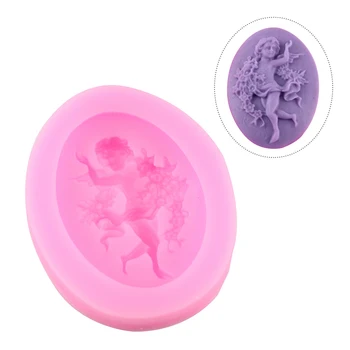 

Baking Tool Angel Shape Embossed Food Grade Silicone Cake Mould Fondant Cake Clay Handmade Soap Mould