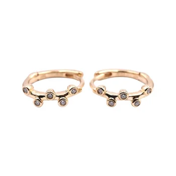 

LOZRUNVE Italian Fashionable Bezel CZ Stone Hoop Earrings Jewelries 925 Silver