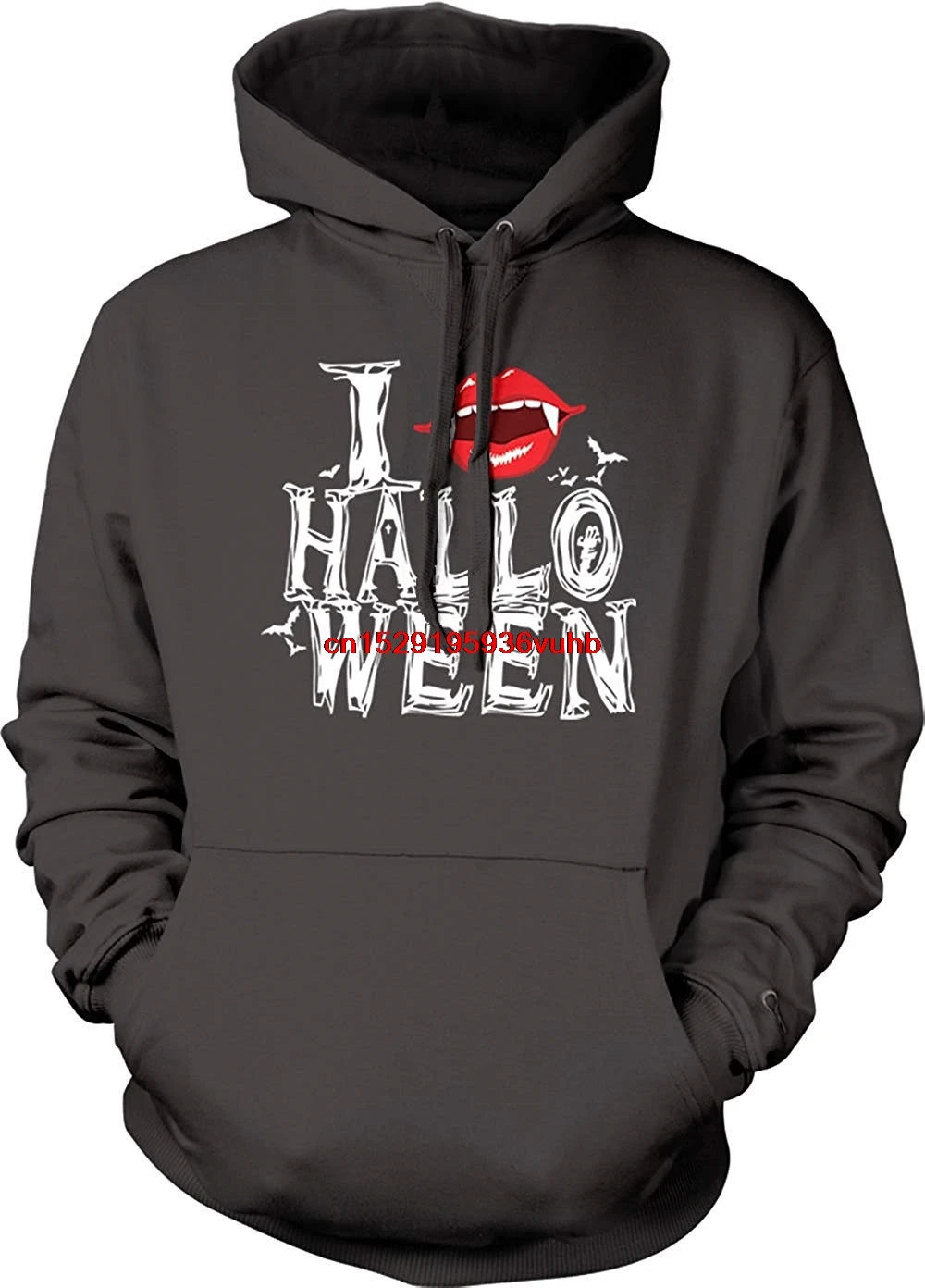 I Love Halloween - Vampire Fangs Unisex Hoodie Sweatshirt |
