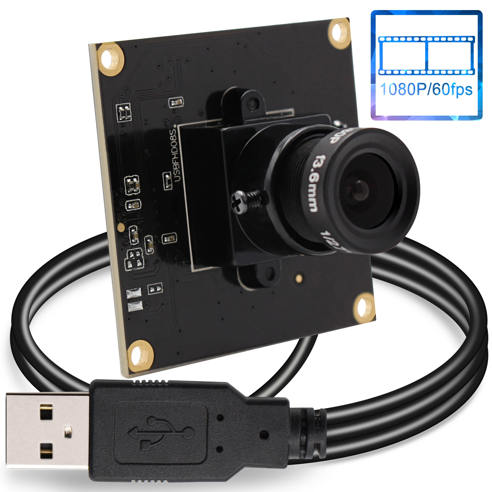 Scheda Fotocamera USB 2.0 Ad Alta Velocità OV4689: 1080P A 60fps, 720P A 120fps, 360P A 260fps - Plug & Play Per Windows, Linux, Android, Ideale Per Lightburn E Laser