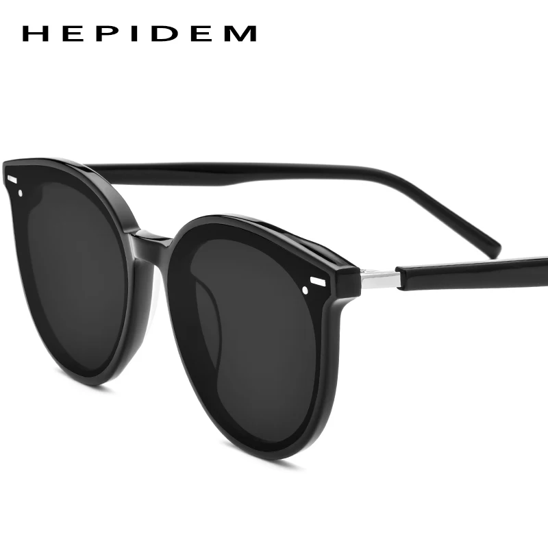 HEPIDEM новые ацетатные Круглые Солнцезащитные очки Ретро Мужские нежные брендовые дизайнерские солнцезащитные очки для женщин винтажные зеркальные UV400 East