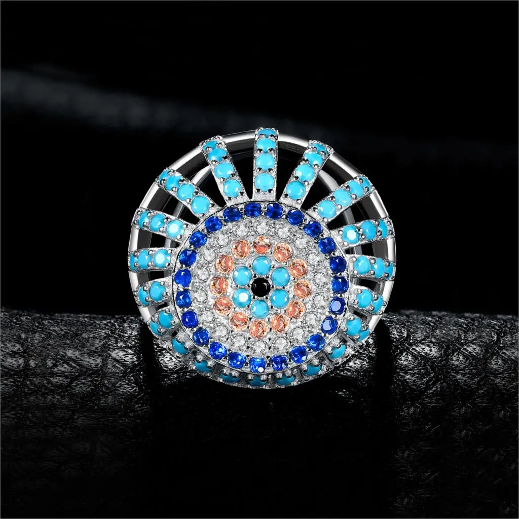 Goedkoop Jewelrypalace Bohemian Boho Gesimuleerde Turquoise Ring 925 Sterling Zilveren Ringen Voor Vrouwen Party Cocktail Ring Zilver 925 Sieraden