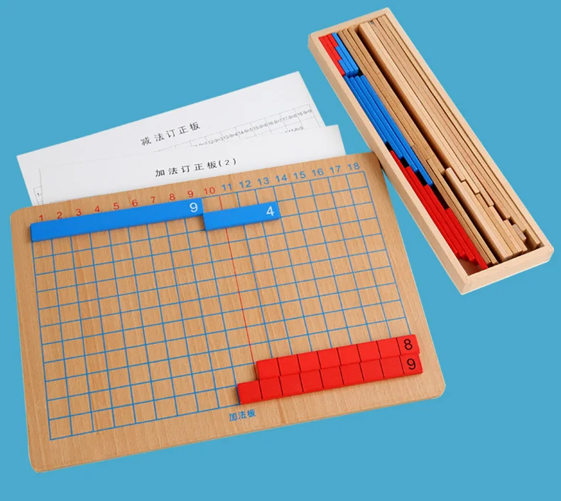 Crianças montessori materiais de madeira brinquedo matemática