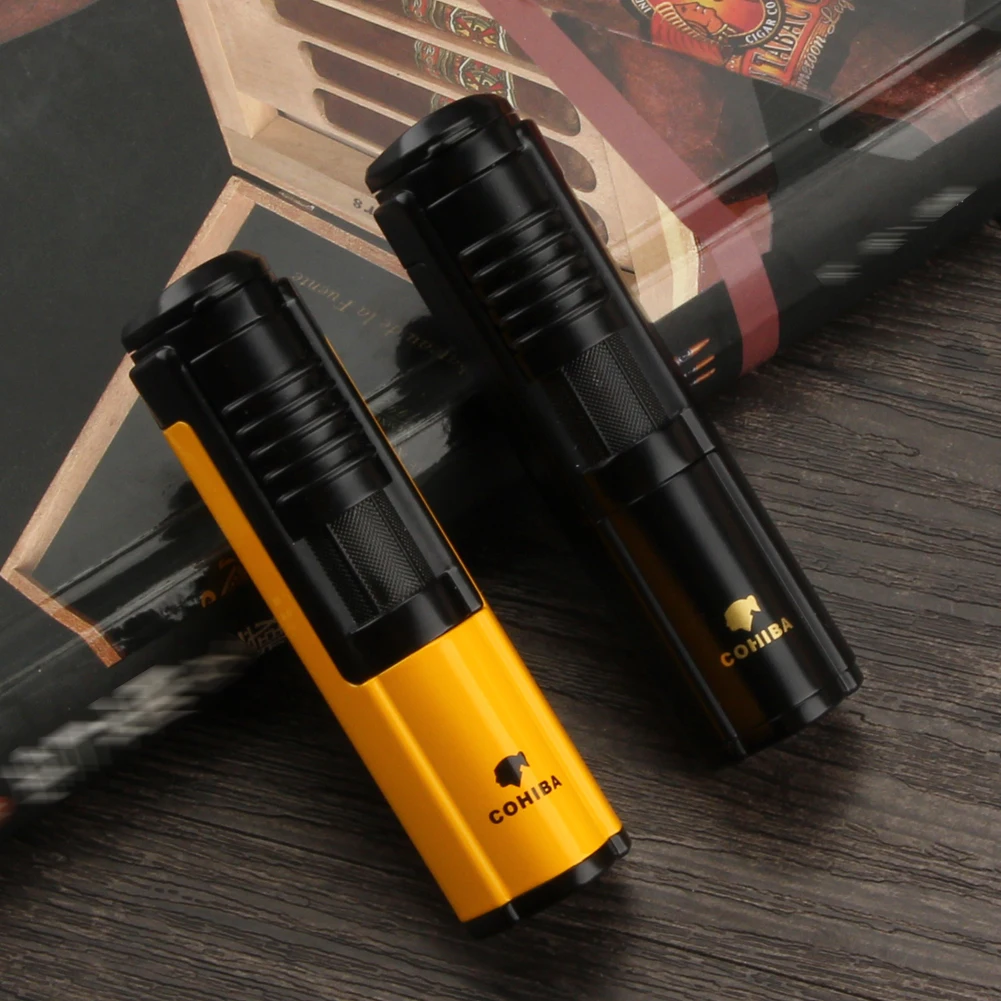 Карманные зажигалки COHIBA Бутановая газовая фонарь жигалка для сигар