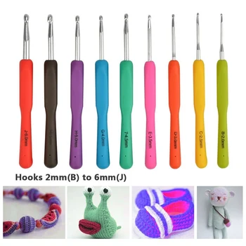 

72Pcs Set Braiding Tool Fitting Double Layer Storage Bag Stainless Steel Crochet Needle B-2.0mm Crochet Hook