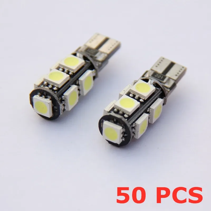 

50 шт. T10 194 168 9 SMD 5050 Автомобильный светодиодный светильник Canbus W5W светодиодный светильник для автоматического купольного ЧТЕНИЯ ИНТЕРЬЕР t10 светодиодный осветительный фонарь белого цвета