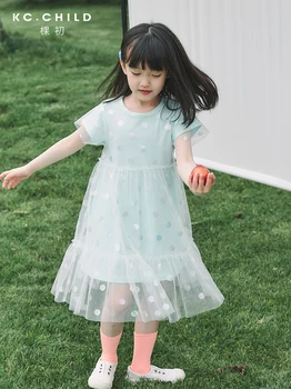 

KC.Child Girl's Tulle Dress Toddler's Summer Dress Kid's Dress with Shiny Dot Wear as A Fairy Breathable Cotton Dress Age 2-10Y
