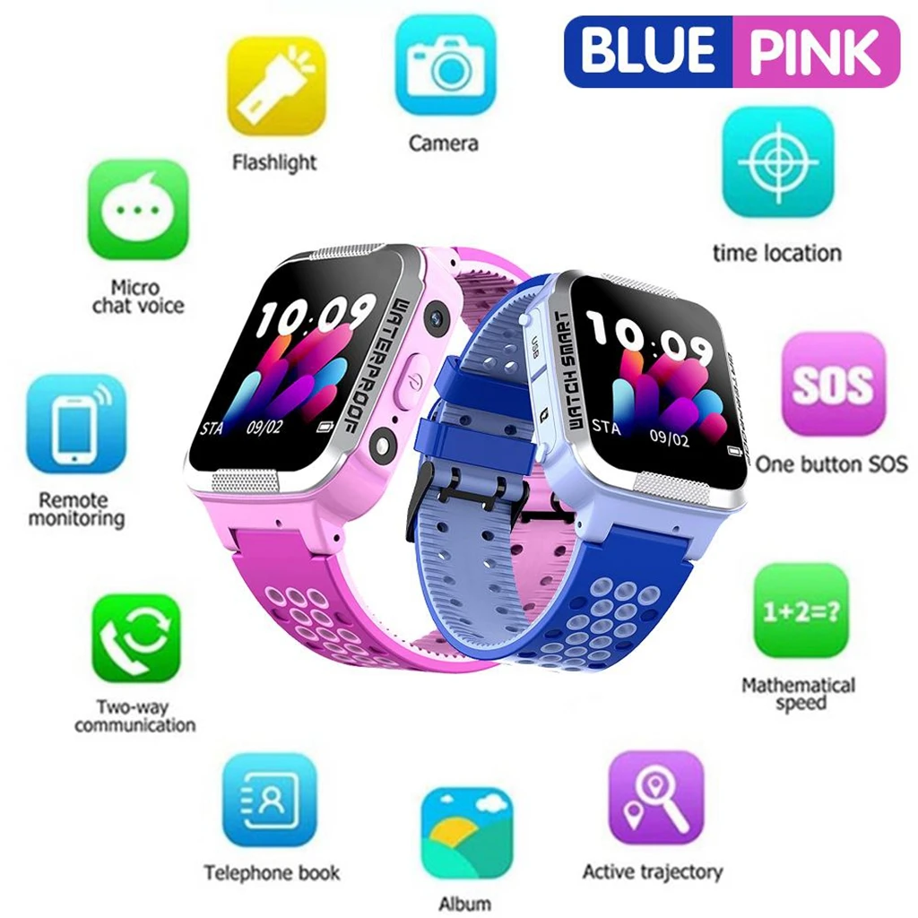 

Children's Kids Smart Watch Sim Card Color Touch LBS Positioning One Touch SOS Anti-Lost Waterproof for Smart Watch for Kid