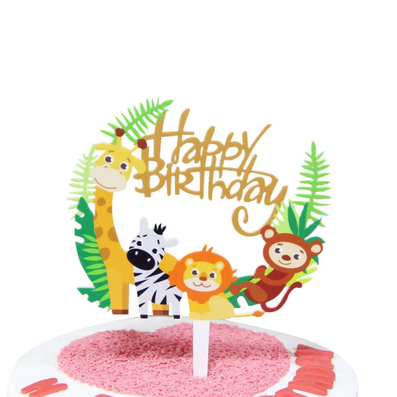 Мультфильм джунгли животных Тема воздушный шар День Рождения украшения детские одноразовые посуда декоративные воздушные шары вечерние принадлежности