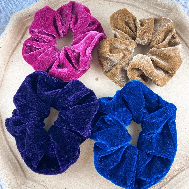 8 teile/paket Korea Samt Scrunchie Set Für Frauen Einfarbig Elastische Haar Bands Dame Haar Bindet Seil Pferdeschwanz-halter Zubehör – Detail 7
