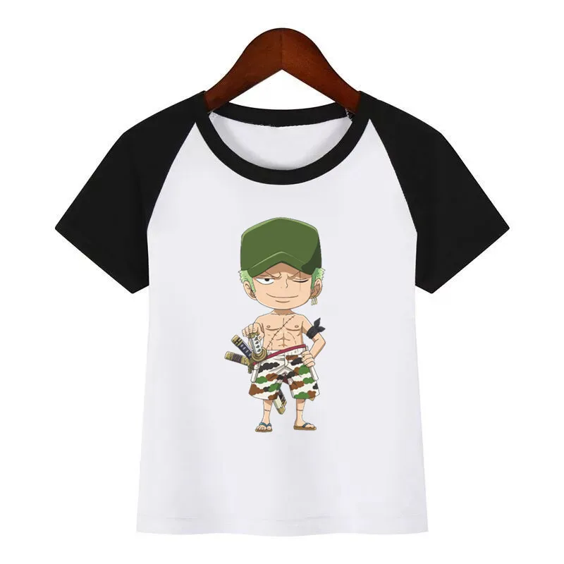 Аниме one piece Luffy/футболки с принтом для девочек и мальчиков дышащая Повседневная футболка с круглым вырезом Детская летняя футболка «С Днем Рождения»