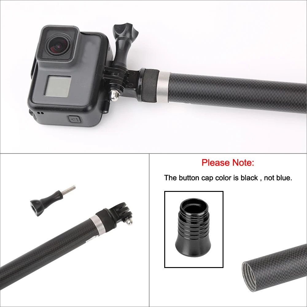 TELESIN 10" длинная селфи палка из углеродного волокна для GoPro Hero 8 7 6 5 4 3 4S 5S Xiaomi YI 4K SJCAM eken выдвижной ручной монопод