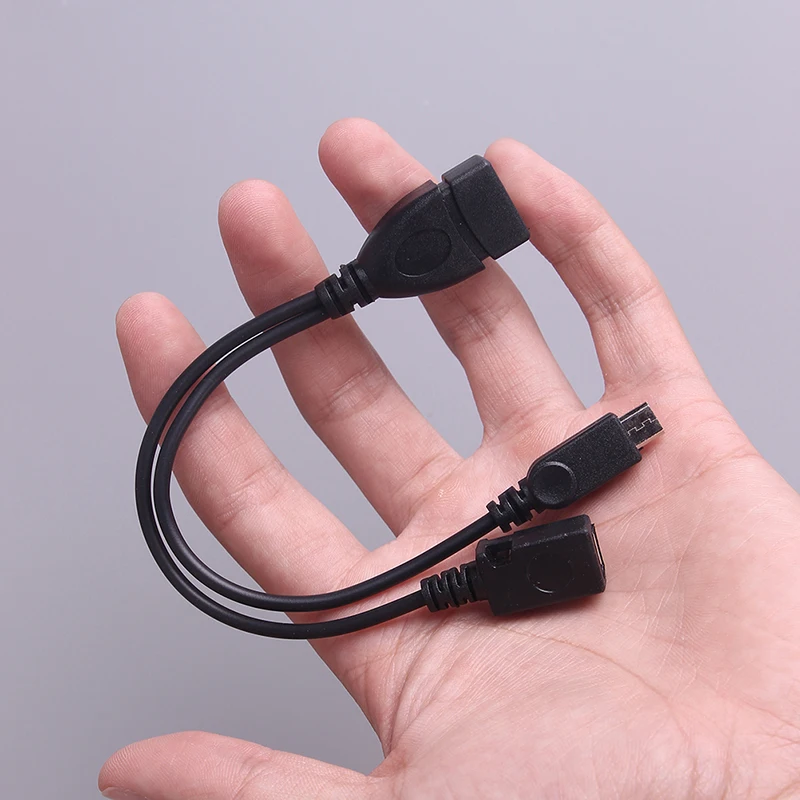 2 в 1 OTG Micro USB Host power Y Splitter USB адаптер для Micro 5 Pin женский и мужской кабель 20 см