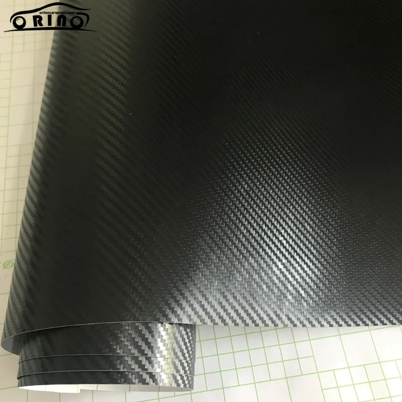Black 3D Carbon Fiber Vinyl Film Wrap-1