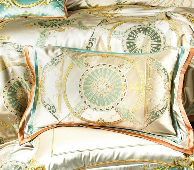 Waliicorners Satin Silky Quilt/Duvet Cover Set Bed Linen Bedspread Pillowcase Luxury Vintage Jacquard And Egyptian Cotton Bohemia Bedding Set 13 H2b88e03f56214a4aaf0466c8c83a37ab3