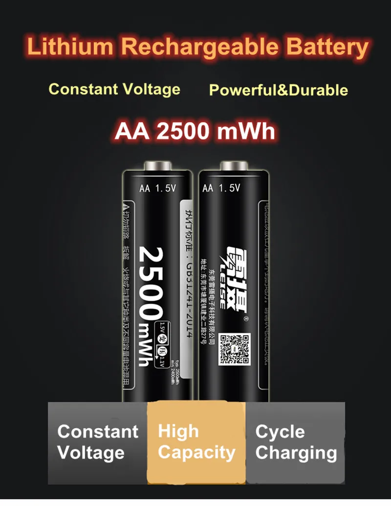 Leise 1,5 V mwh AA перезаряжаемый литий-полимерный аккумулятор 2a литиевые батареи с интеллектуальным зарядным устройством usb индикаторный светильник