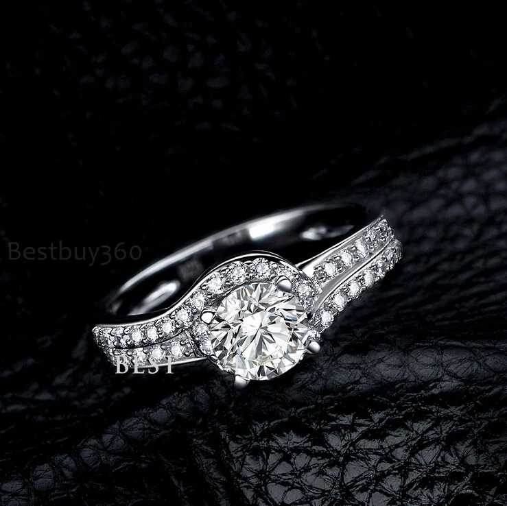 0.8ct 925 пробы модное серебряное обручальное кольцо для влюбленных Виктории из белого золота размер США от 4 до 10,5