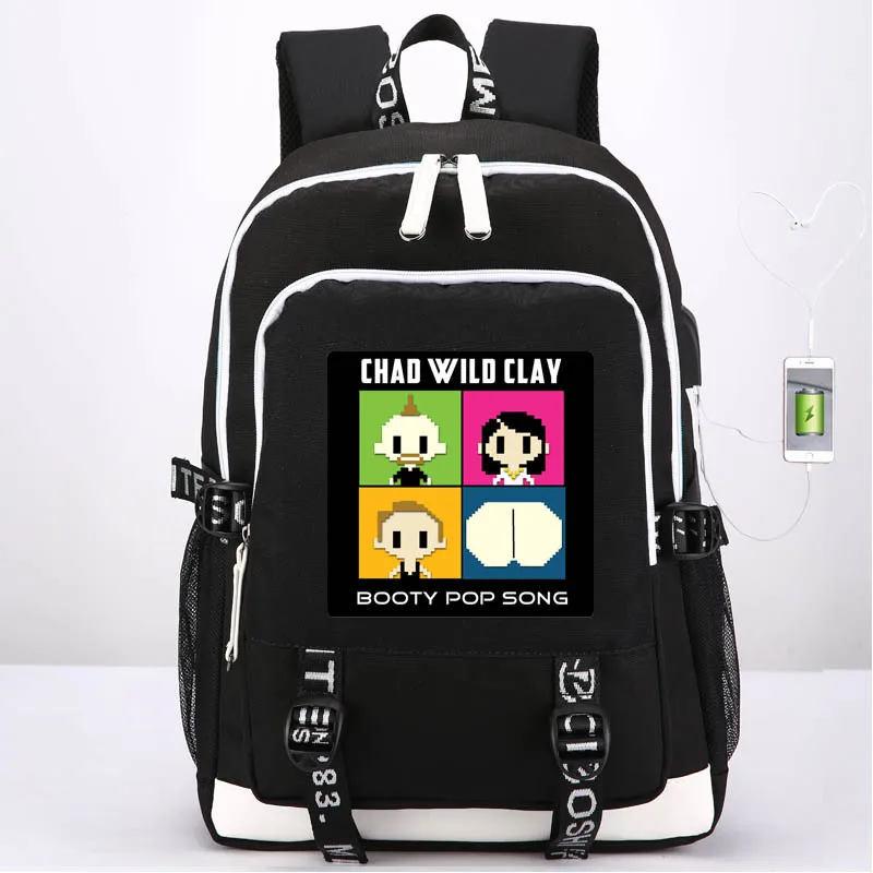 

Chad Wild Clay Backpack USB Schoolbag Travel Bag