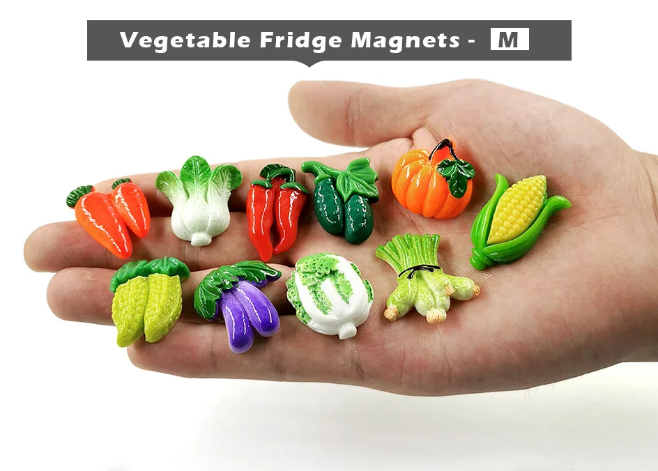 Description Picture 3 of item10pcs Vegetable Sunflower Fruits Sushi Animal Resin Refrigerator Fridge Magnet Whiteboard Sticker Decoration Kitchen Accessories