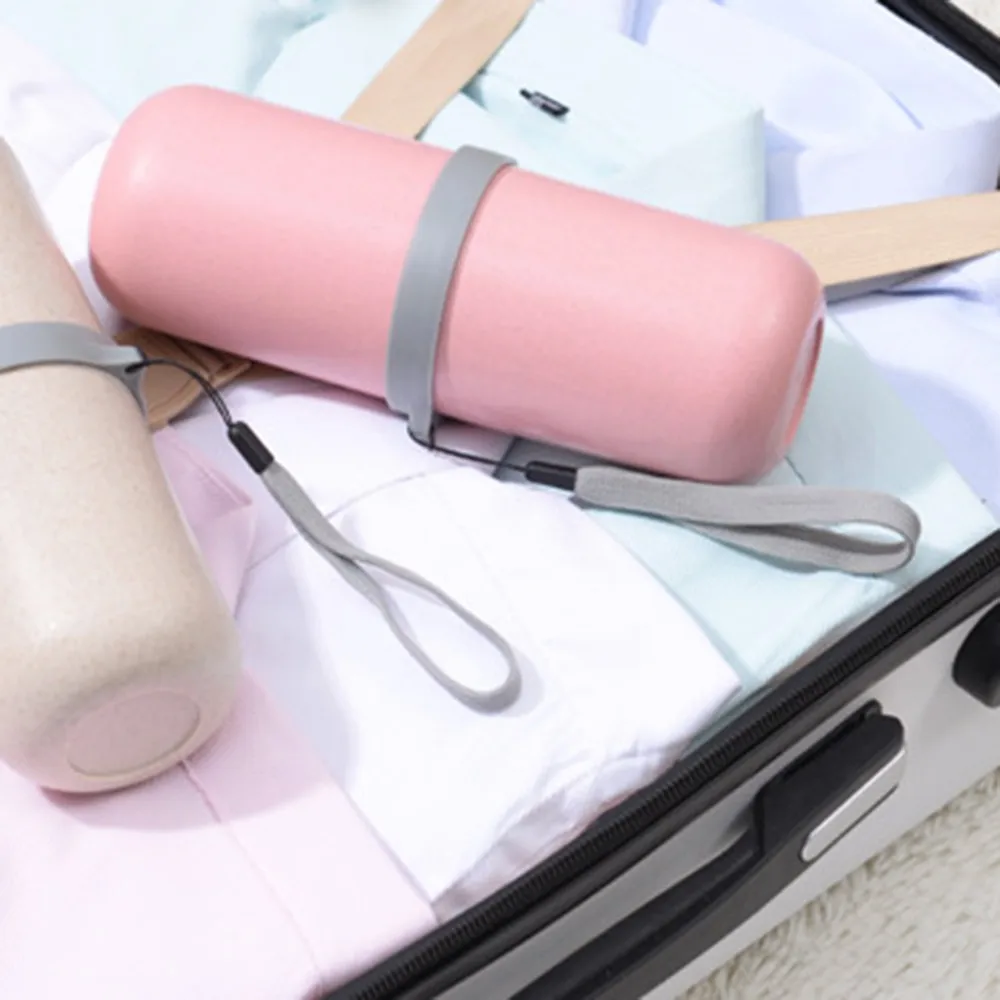 Creative Travel Camping Portable Toothbrush Cup Multifunction Wheat Straw Wash Cup Storage Box Bathroom Accessories