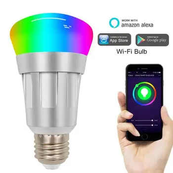 

E27 E26 E14 B22 WiFi Smart Lamp Bulb RGB White AC85-265V App Operate Alexa Google Assistant Voice Control Wake up Smart Lamp