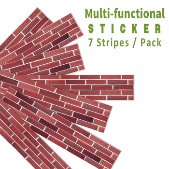 

7pcs/set 21*100cm Brick Pattern Multi Functional Sticker Mosaic Waterproof PVC Tile Transfers Wall Stickers Stairs Stickers