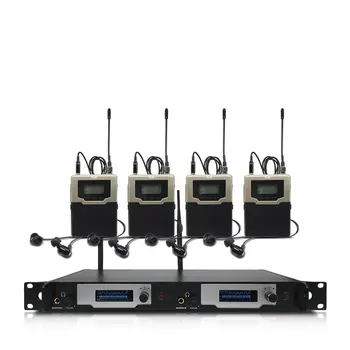 

Professional wireless in-ear monitoring system 2 channels 4 bodypack monitors, with in-ear wireless monitoring type for stage