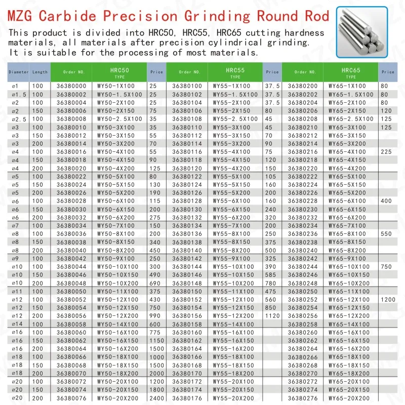 MOSASK HRC55 WGYBF550-4.0 презионный карбид шлифовальный вольфрамовый стальной стержень токарный станок с ЧПУ круглый стержень