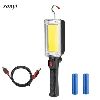 

Handheld LED Work Light COB LED Portable Spotlight Lamp With Magnetic Rechargeable Emergency Lights Flashlight 18650