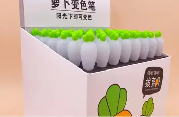 

sunlight change color radish gel pencartoon neutral pen student prize pen office black writing pen promotion gift pen 48pc/lot