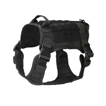 

New Tactical Dog Harness Training Vest Military K9 Water Resistant Harness With Detachable Molle Pouches/Patches for Large Dogs