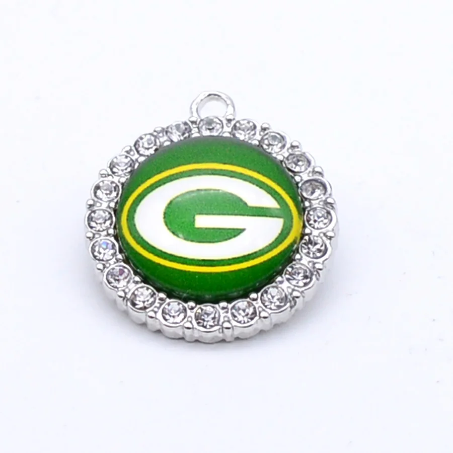 Серебряные подвески, стразы, амулеты Green Bay Packers, амулеты для браслета, ожерелья для женщин, мужчин, фанатов футбола, Paty Fashion - Окраска металла: as picture