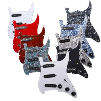 

Multi color ST Pickguard Circuits SSS W/B/W with Black Pickup