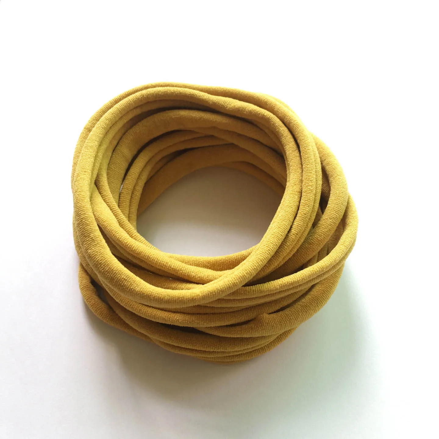 Mustard 10 шт./партия, очень мягкая эластичная тонкая эластичная повязка на голову, мягкие нейлоновые повязки на голову, один размер подходит для большинства - Цвет: Mustard