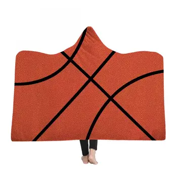 

Home Sofa Bed Decorations 3d Ball Large Hooded Blanket For Adults Wearable Throw Microfiber Cloak Comfortable Fleece Body Cover