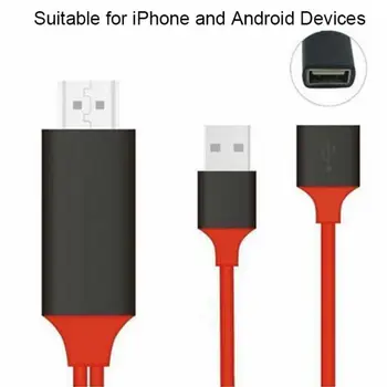 

1m 3.28ft HDMI Cable For Lightning Micro USB to HDMI Adapter Converter Cable AV HD TV for iPhone iPad for MHL Android Phone