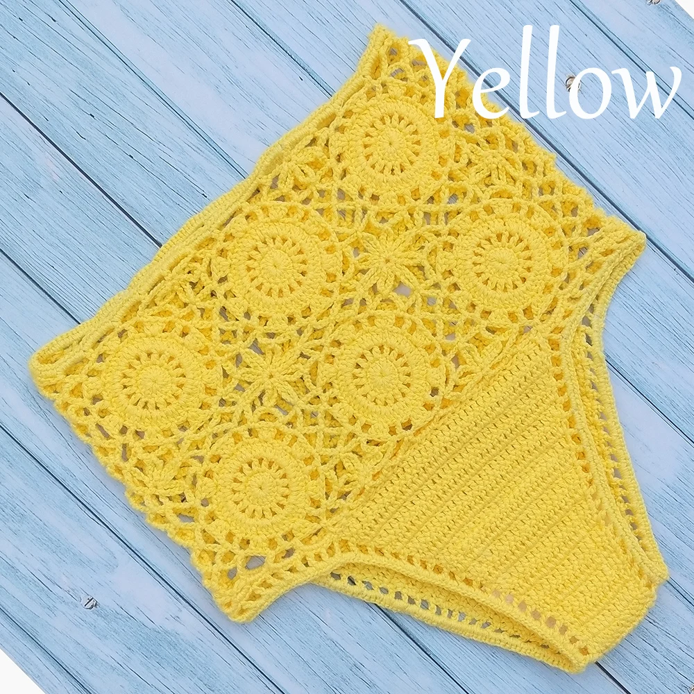 Elevate your swimwear collection with our High Waist Crochet Flower Bikini Bottoms. These stylish thong-style swimsuit shorts feature a delicate hollow-out design, perfect for adding a touch of elegance to your beachwear wardrobe.