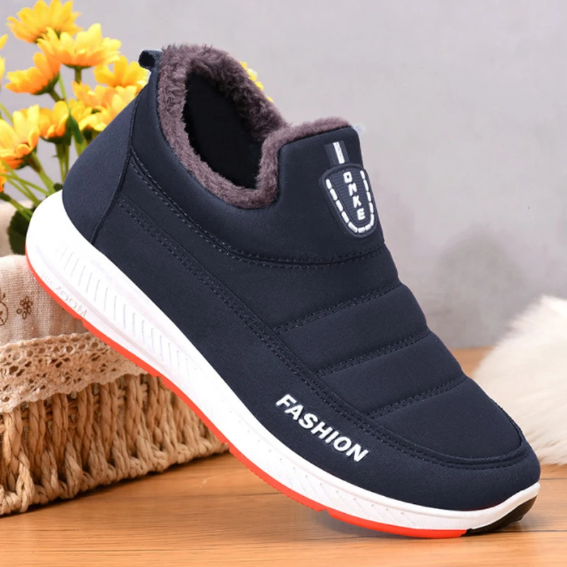 2022 Winter Fashion Snow Boots Platform Waterproof Plush Fur Women Sports Cotton Thermal Ankle Boots Couple Warm Shoes