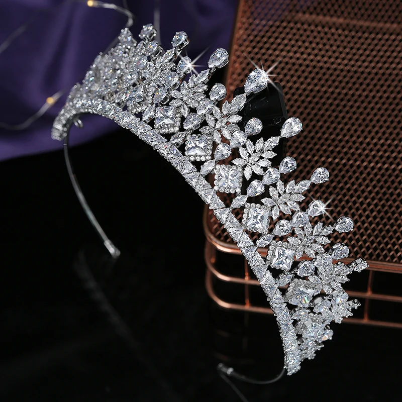 Crown HADIYANA Romance Elegant Women Wedding Bridal Hair Accessories Cubic Zirconia Luxury Jewelry BC5699 Couronne De Mariage