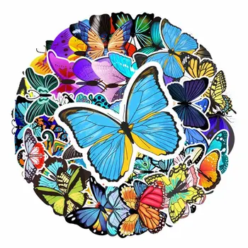 

58 PCS Butterfly Diagram PVC Paper Stickers For Scrapbooking Doodle Stickers Luggage Decoration Stickers